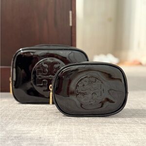Tory Burch Black Patent Leather Pouches